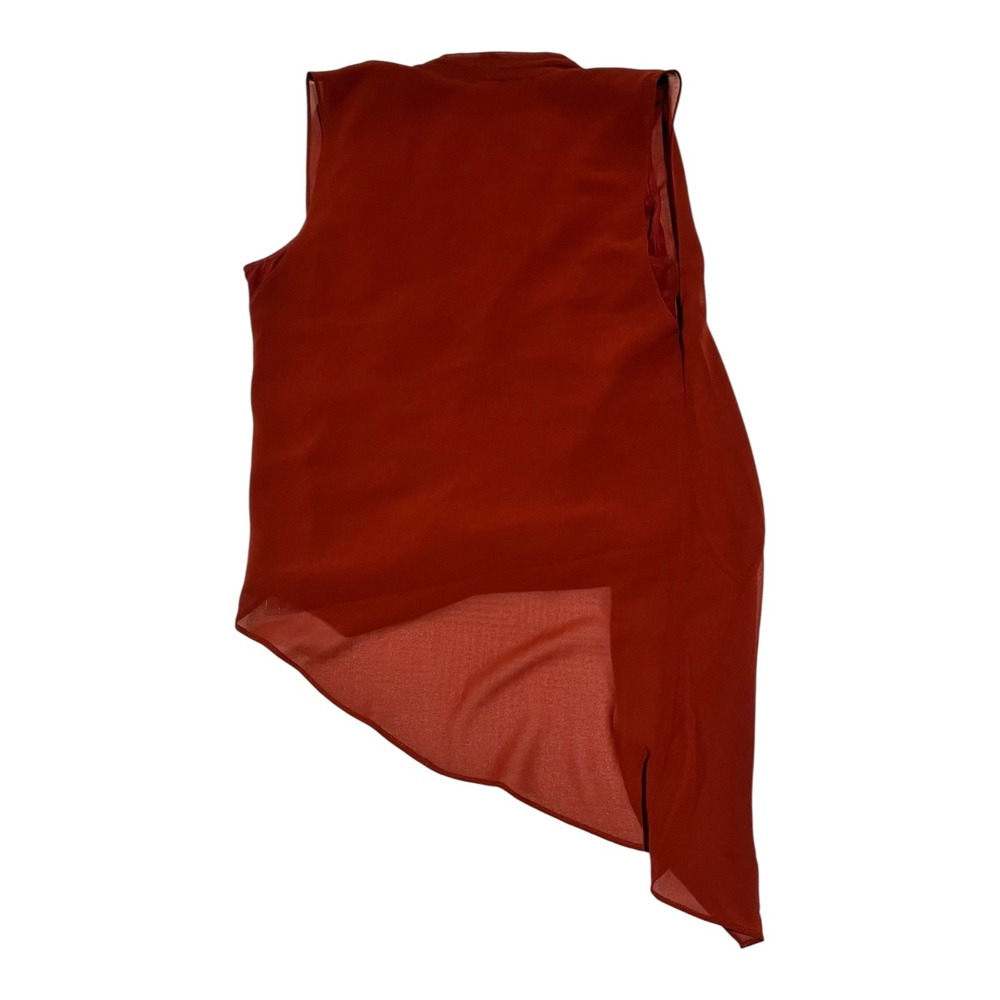 NWT AllSaints Abi Rust Asymmetric Drape Sleeveless Top Blouse Size 2 - Picture 12 of 16